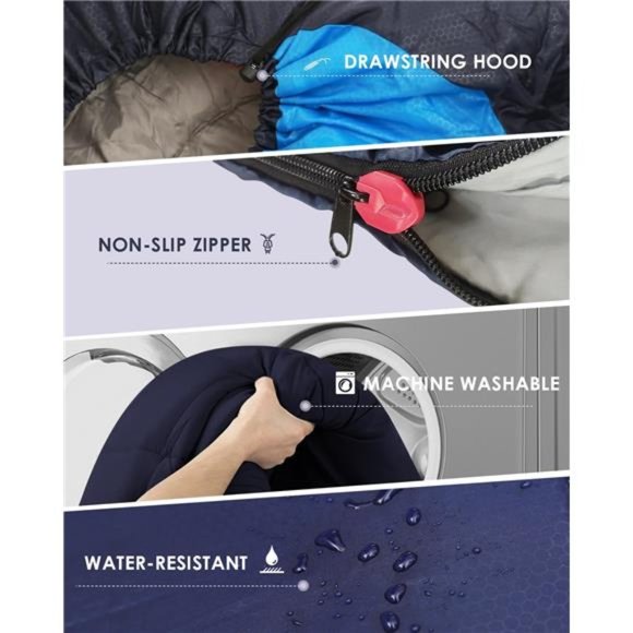 Sleeping Bags for Adults Backpacking Lightweight Waterproof- Cold Weather - Picture 6 of 7